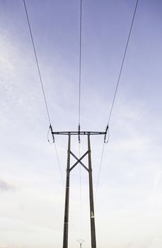 Electrical tower, detail of a tower of driving electric, cable
