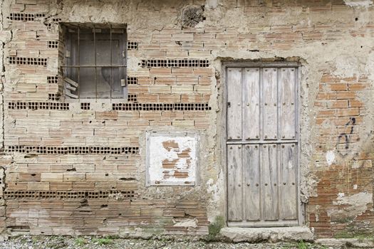 Ruin and abandonment in a house, detail of a house demolished