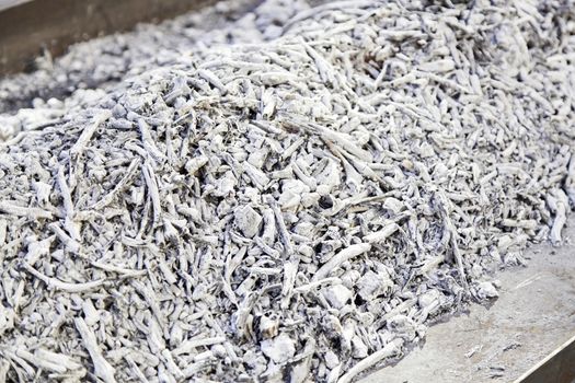 Wood coals for a grill, hot burnt wood detail, ash