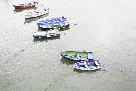 Old fishing boats, detail of a boat at sea, transport and fishing