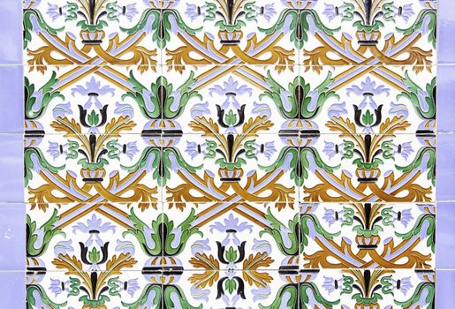 Portugal colorful tiles, detail of decoration