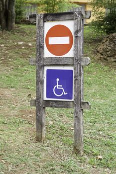 Disabled sign, detail of an information signal