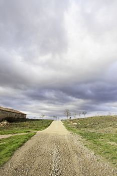 Dirt road mountain, detail of a pathway, and landscape naturaleja