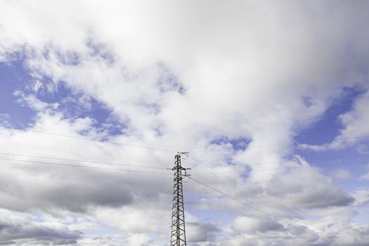 Electric tower in nature, detail power transmission