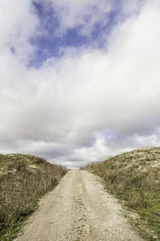Dirt road mountain, detail of a pathway, and landscape naturaleja