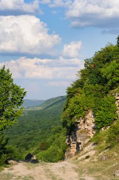 Cliff near the Dniester river ath the north of Moldova