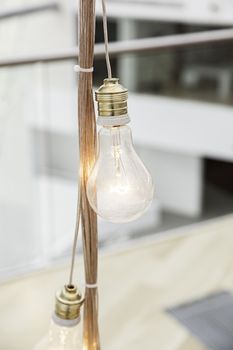 Lighted bulbs, detail of a light bulb to illuminate and give light, electricity