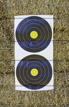 Targets to shoot in a competition of shooting, detail of aim and sport, to shoot