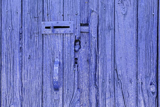 Old blue painted decoration wood, decorated cladding detail