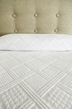 Cotton bed cover for winter, bedding detail, textile