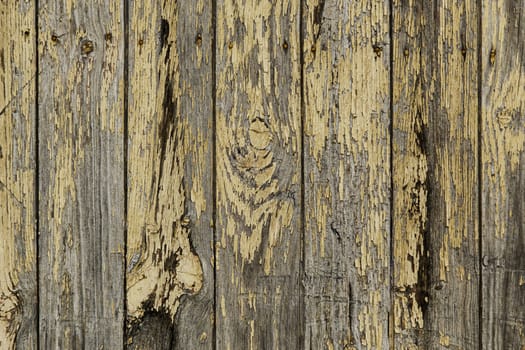 Old wood with rusty screws, detail of the passage of time, abandonment