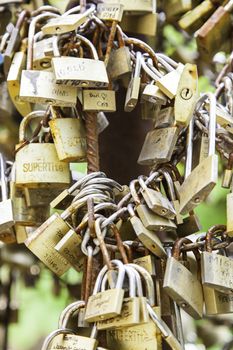 Padlock symbol of love, detail of love and couple sign