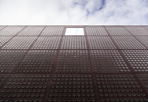 Perspective Building, detail of a tall building on the outside of a city, modern architecture