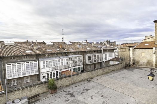 Old Square in the city, a detail view of a historic city in Spain, urban explracion