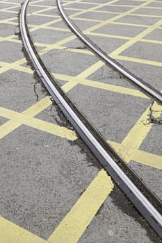 Roads tram traffic signals, detail of a roads for a Transport publishes modern city