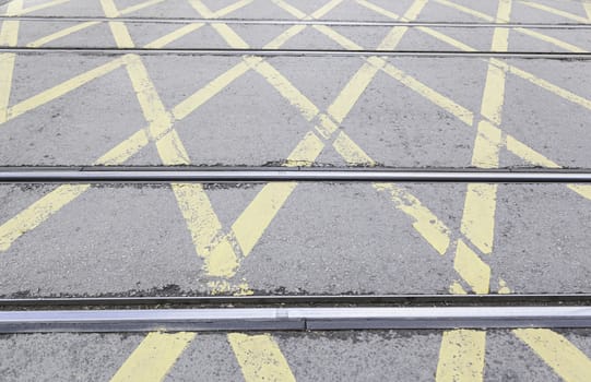 Roads tram traffic signals, detail of a roads for a Transport publishes modern city