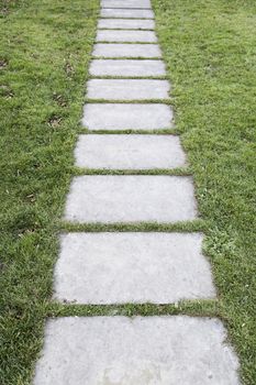 Zen stones Road, detail of an oriental garden, zen relaxation decoration, oriental culture