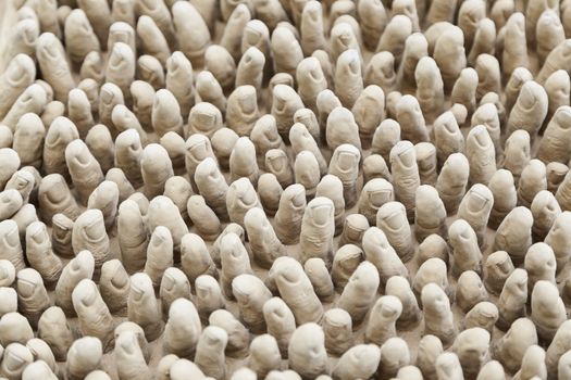 Fingers brown rubber detail rubber molds shaped fingers, relief and texture, human hands