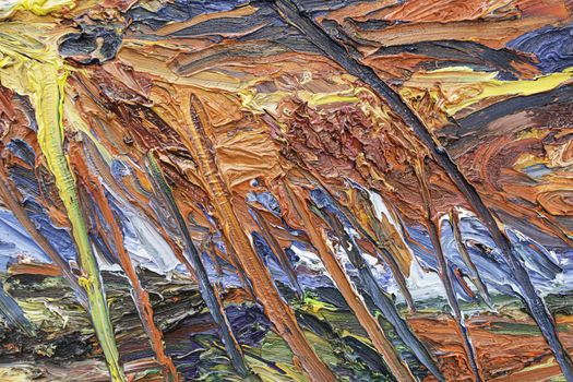 Colorful paints, detail of a textured background color, highlight color