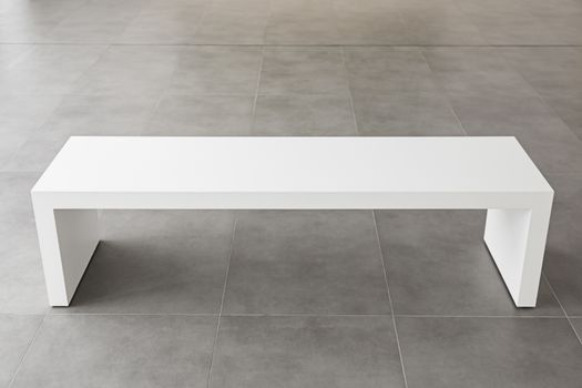 White bench seating, detail of a seat to rest indoors, and rest realx