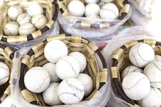 Balls to play in a pediment, detail of an accessory for sports, animal skin ball, sport