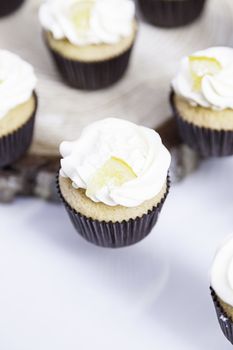 Sweet cupcakes decorated dessert detail flavors, colors and decoration, party and celebration