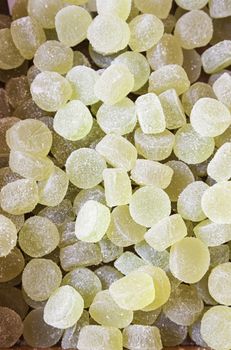 Gummy juice with sugar, a detail of gelatin flavored gummy, sweet craft