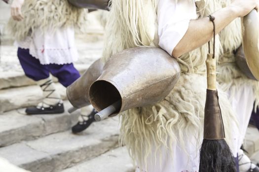 Costumes devil in Spain, detail of an old tradition in the Basque Country