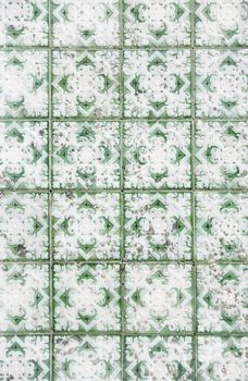 Typical old Lisbon tiles, detail of a classic ceramic tiles, art of Portugal