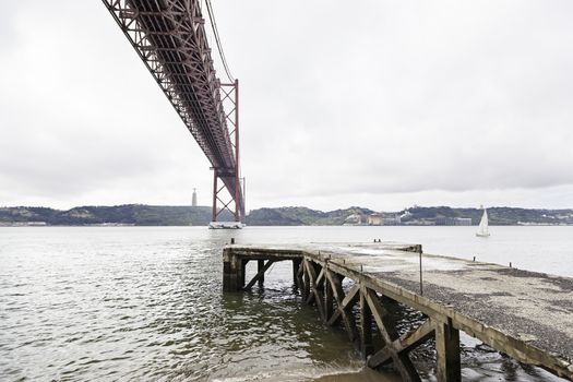 Suspension Bridge over the Tagus river in Lisbon, Portugal, Eutopean travel