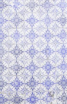 Typical old Lisbon tiles, detail of a classic ceramic tiles, art of Portugal