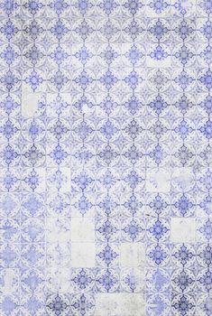 Typical old Lisbon tiles, detail of a classic ceramic tiles, art of Portugal