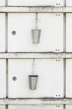 New graves in a cemetery, detail from a grave in a cemetery in the city, marble