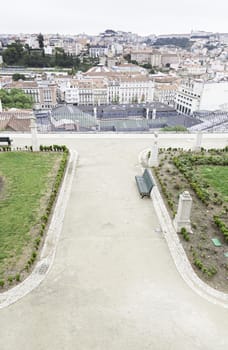 Park overlooking the city of Lisbon, detail of a park in ciuad