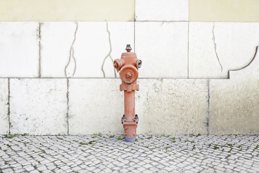 Fire hydrant in a city, detail of an item to put out fires, real protection and safety
