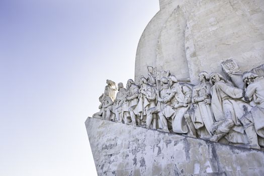 Discoverers Monument Lisbon, detail of a historical monument in Portugal