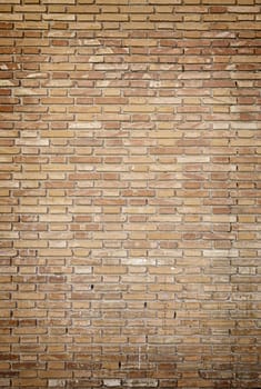Dirty brick wall, detail of a dirty brown brick wall and abandoned building facade and