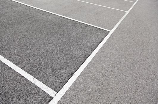 Parking lines on the asphalt, detail signals in parkin in the city