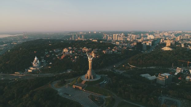 Mother Motherland monument in Kiev. Historical sights of Ukraine.