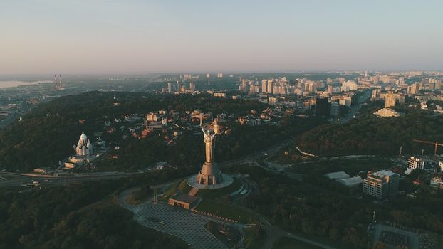 Mother Motherland monument in Kiev. Historical sights of Ukraine.