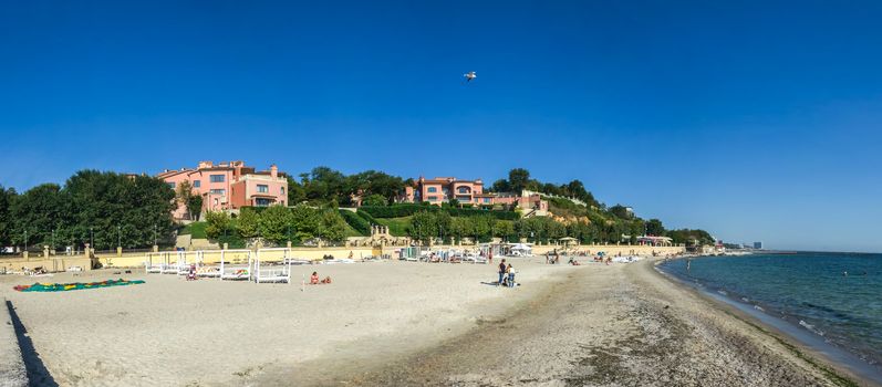 Odessa, Ukraine - 09.18.2018. Golden Beach Promenade in Odessa Ukraine in a sunny summer day. Great place to relax for tourists and citizens