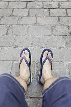Resting feet, detail of a person resting after walking, relax