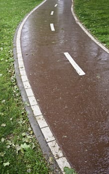 Road curve, detail of a country road, transportation, asphalt