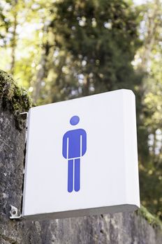 Men's room sign, detail of an information signal, wc for gentlemen
