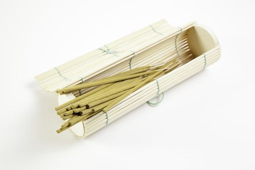 Incense and bamboo, detail of an object aromatherapy, spa tool, relaxation