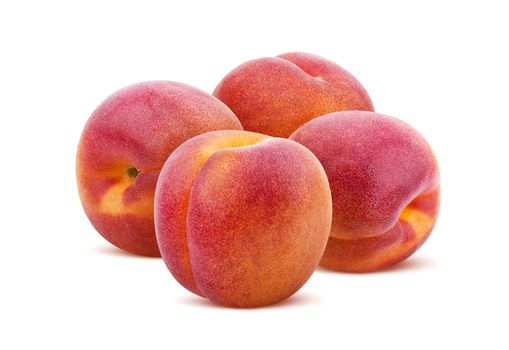 Whole peach fruit isolated on white background with clipping path