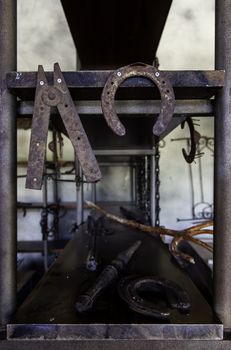 Ironwork with cast iron, detail of industry and manufacture