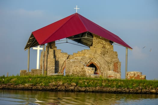 Ruins of oldest stone church in Baltic states, Latvia. 