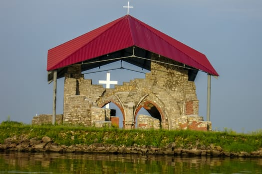 Ruins of oldest stone church in Baltic states, Latvia. 