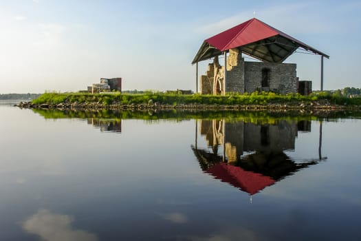 Ruins of oldest stone church in Baltic states, Latvia. 